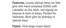 Load image into Gallery viewer, XOXO Valentines Hand Smocked Bishop Dress - Image #4
