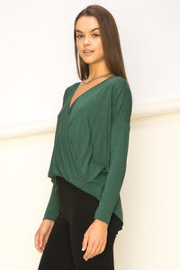 Enticing Endeavors Long Sleeve Surplice Top