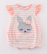 Pink easter bunny sequin girl bubble