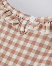 Load image into Gallery viewer, Christmas Vintage-Style Plaid
Embroidered Gingerbread and Bows Girls Romper-Ships 10/30
