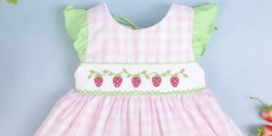 Strawberry Hand Smocked Dress - Image #2