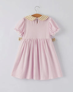 Farm Horse Bow Girls Dress -
Pink Stripes-Ships 11/20