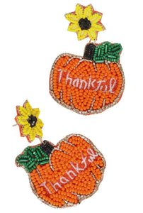 Jeweled Thanksgiving Sunflower Earrings - Image #1