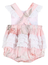 Load image into Gallery viewer, Vintage Pink Rose Angel Sleeve Bubble Romper - Image #2
