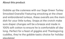 Load image into Gallery viewer, Preorder ETA 7/15-8/15-Sage Green Turkey Smocked Overalls - Image #2
