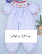 Gingerbread and Candy Smocked Baby Bubble - Image #1