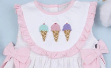 Load image into Gallery viewer, Ice Cream French Knot Embroidery Girl Dress-size chart attached with pictures - Image #2
