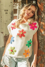 Load image into Gallery viewer, Crochet Flower Embroidery Knit Top - Image #1
