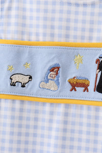 Blue nativity embroidery jonjon
