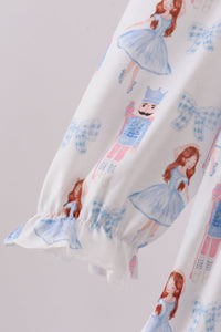 Pink bow nutcracker ruffle dress