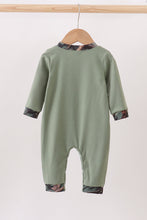 Load image into Gallery viewer, Camouflage dog hunting applique romper
