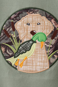 Camouflage dog hunting applique pants set