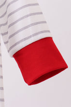 Load image into Gallery viewer, Red car embroidery stripe romper
