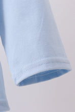 Load image into Gallery viewer, Blue construction embroidery top
