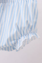 Load image into Gallery viewer, Blue floral I love MAMA smocked ruffle bloomer set
