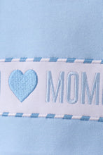 Load image into Gallery viewer, Blue I love MAMA smocked shorts set
