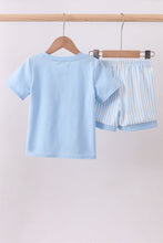 Load image into Gallery viewer, Blue I love MAMA smocked shorts set
