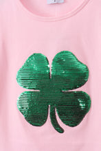 Load image into Gallery viewer, Pink clover glitter pants set
