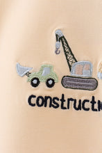 Load image into Gallery viewer, Beige construction embroidery romper
