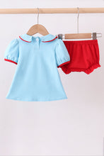 Load image into Gallery viewer, Blue character embroidery bloomer set
