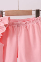 Load image into Gallery viewer, Pink bunny applique ruffle shorts set
