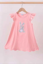 Load image into Gallery viewer, Pink bunny applique ruffle dress

