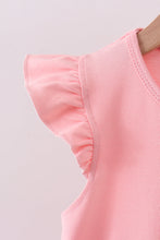 Load image into Gallery viewer, Pink bunny applique ruffle dress
