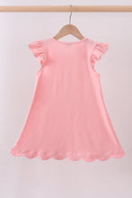 Load image into Gallery viewer, Pink bunny applique ruffle dress
