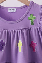 Load image into Gallery viewer, Lavender cross sequin tiered dress
