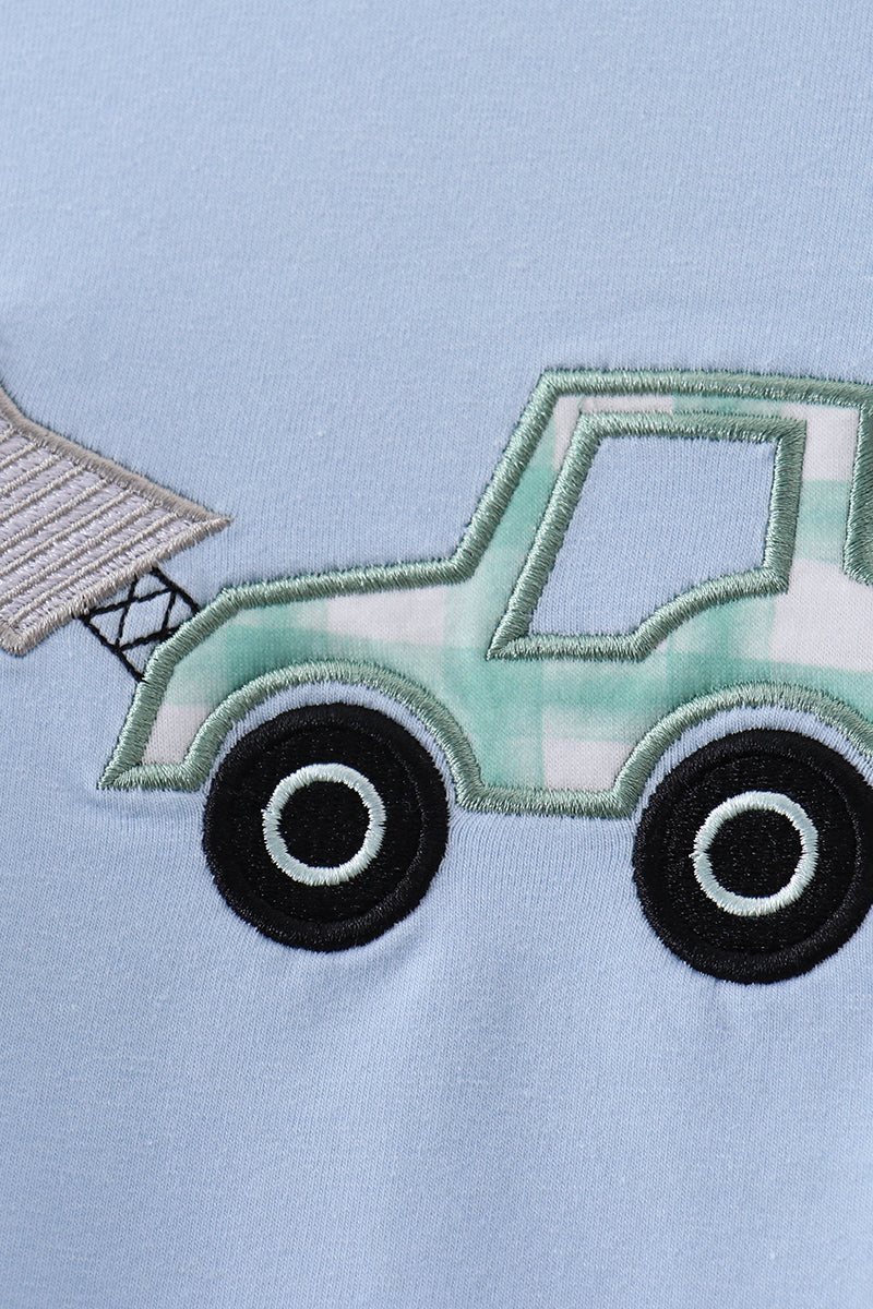 Blue engineering vehicle applique bubble