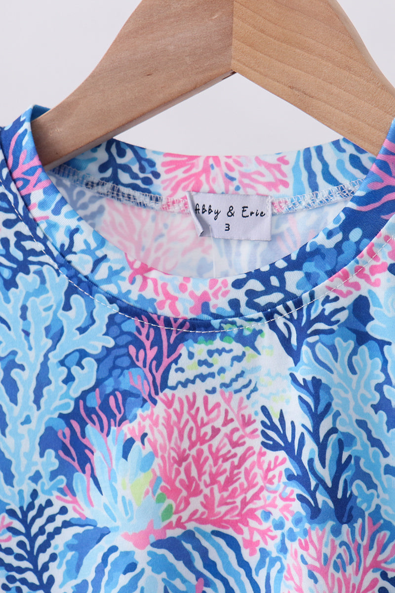 Blue marine creature print top