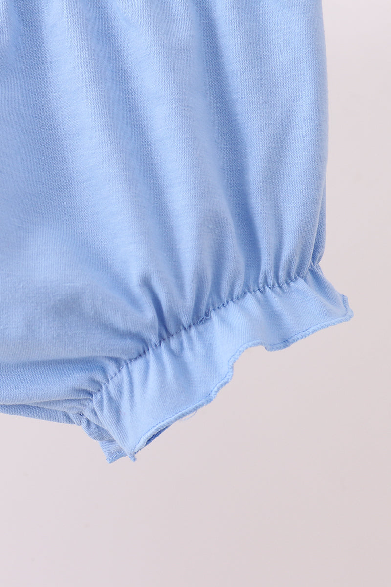 Blue cherry smocked bloomer set