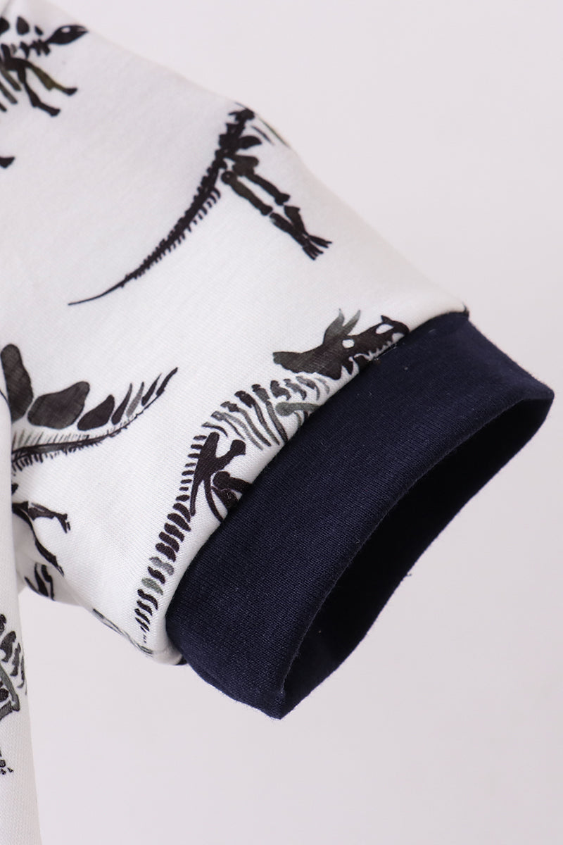 Navy dinosaur print bubble