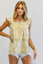 Load image into Gallery viewer, FLORAL PRINTED RUFFLE SLEEVELESS TOP - Image #3
