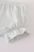 Load image into Gallery viewer, Blue boots embroidery ruffle bloomer set
