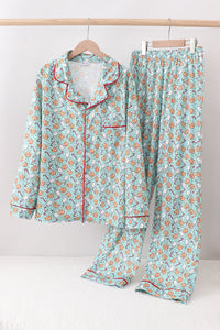 Santa claus cookie print adult pajamas set