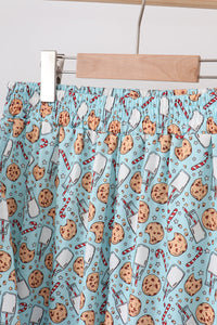 Santa claus cookie print adult pajamas set