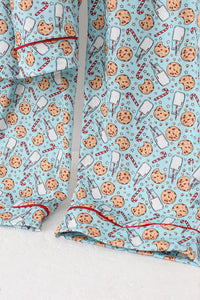 Santa claus cookie print adult pajamas set