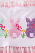 Load image into Gallery viewer, Pink bunny embroidery gingham dress
