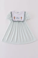 Blue he is risen embroidery dress