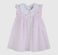 Load image into Gallery viewer, Pink Seersucker Easter Bunny
Ruffle Dress
