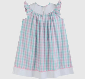 Pink and Turquoise Gingham Turtle
Smocked Bishop Dress - Image #2