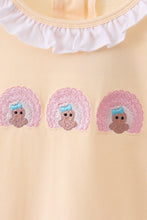 Load image into Gallery viewer, Beige turkey embroidery ruffle dress
