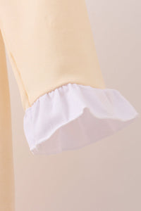 Beige turkey embroidery ruffle dress
