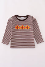 Load image into Gallery viewer, Brown turkey french knot stripe top
