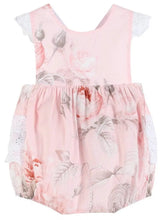 Load image into Gallery viewer, Vintage Pink Rose Angel Sleeve Bubble Romper - Image #1
