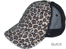 Load image into Gallery viewer, Leopard Messy Bun Hat
