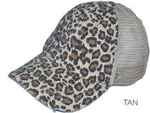 Load image into Gallery viewer, Leopard Messy Bun Hat
