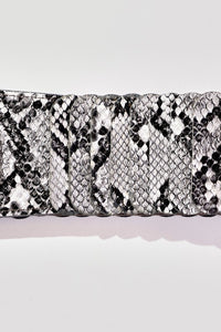 SNAKE PRINT WIDE FASHION BELT