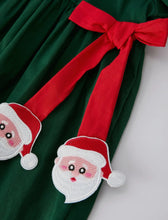 Load image into Gallery viewer, Girls Holiday Outfit - Santa Bow Green Christmas Dress-Ships 11/10
